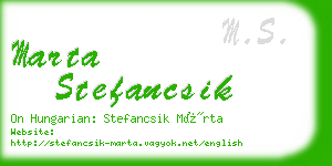 marta stefancsik business card